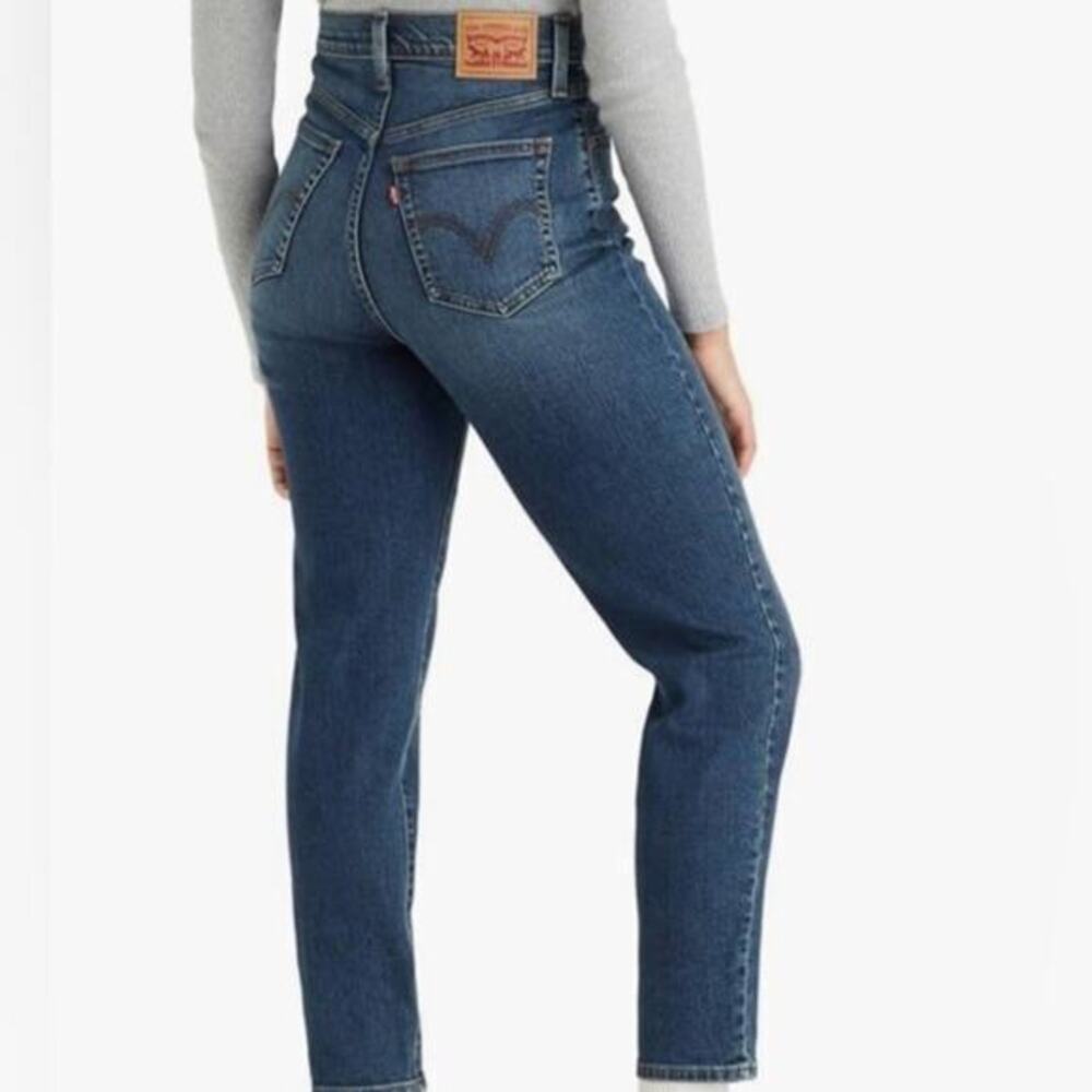 NEW LEVI’S HIGH WAISTED MOM DENIM BLUE JEANS TAPERED LEG SZ 27x27